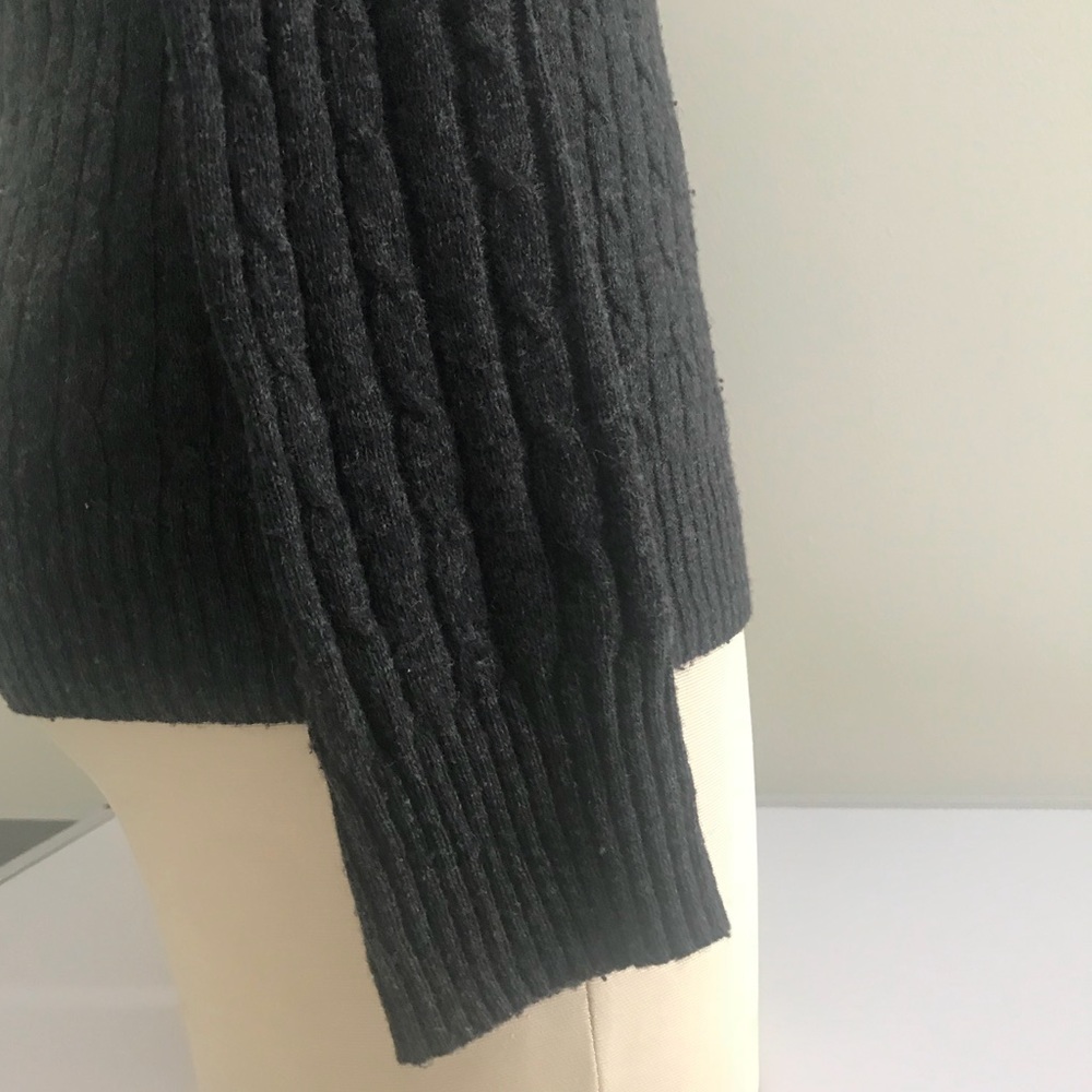 J Crew Cambridge Cable Crewneck Sweater, Gray, XS - Picture 3 of 8